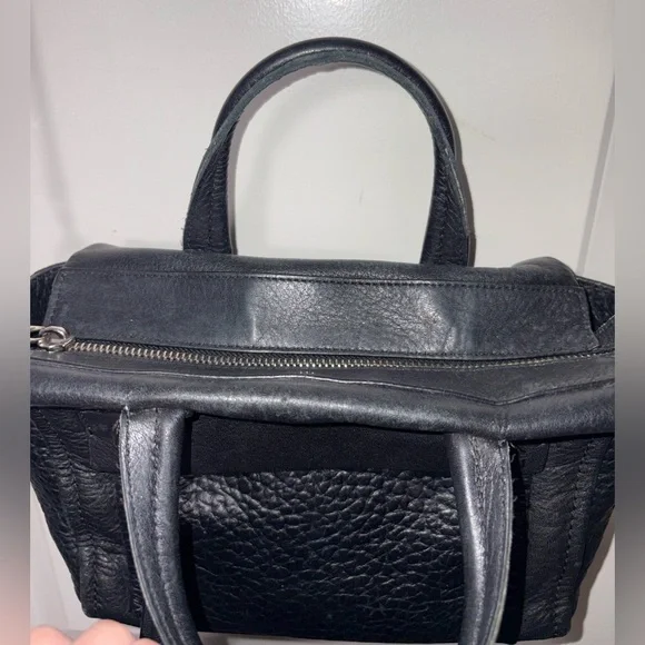 Coach Mini Riley Satchel Black Pebbled Leather Crossbody Bag 27923 - Picture 10 of 16